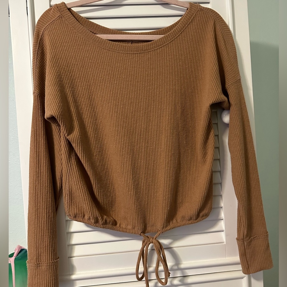 Small Abercrombie & Fitch Brown Thermal Top